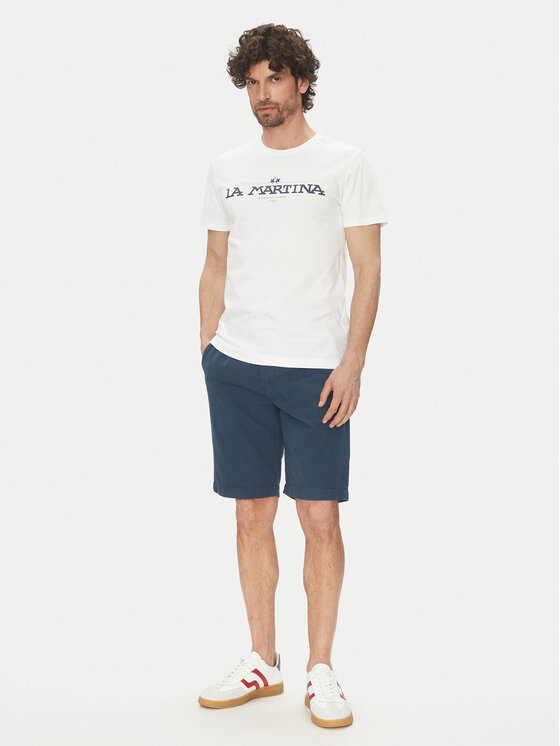 La Martina La Martina T-krekls Aguer MAR304 JS206 Balts Regular Fit