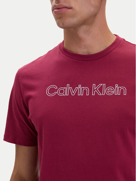 Calvin Klein Calvin Klein Tričko 30s Logo Graphic LV04LH800G Tmavo ružová Regular Fit