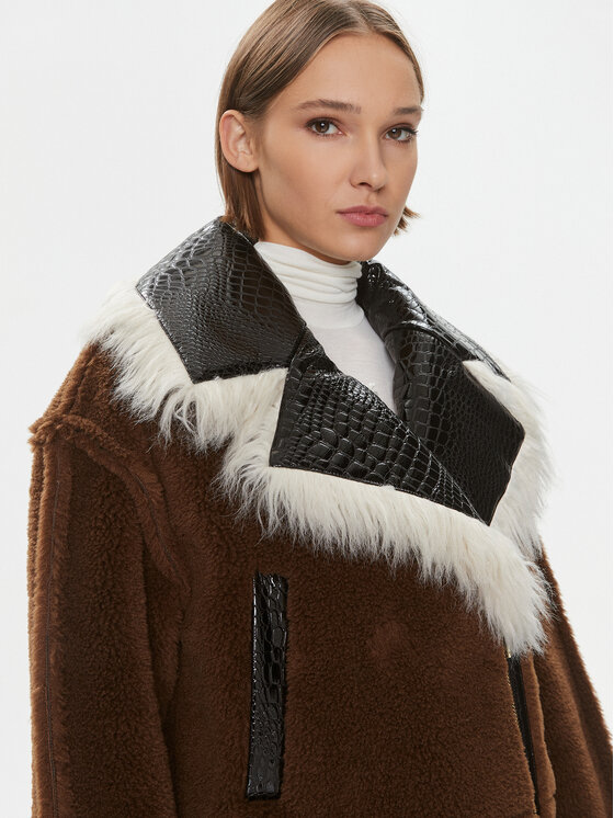 PINKO Pinko Futro Coco Caban. 102092 A19M Brązowy Regular Fit