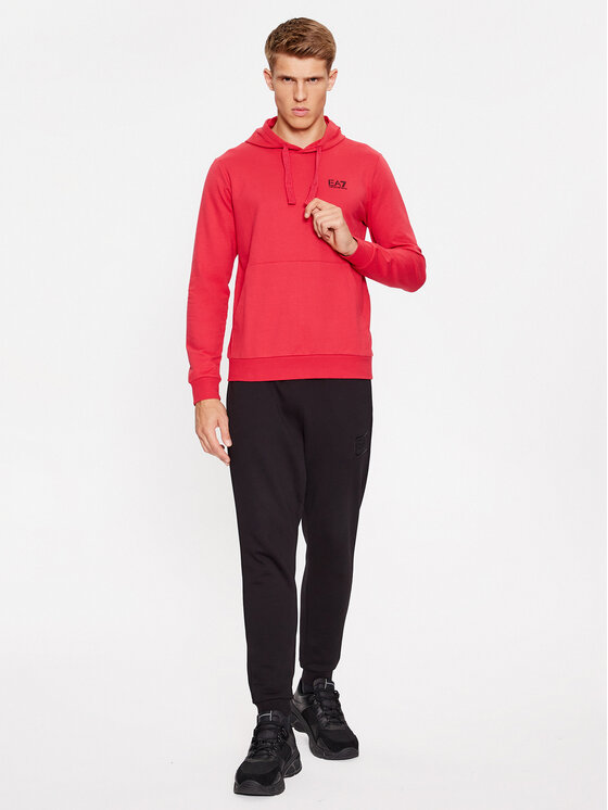 EA7 Emporio Armani EA7 Emporio Armani Džemperis ar kapuci 8NPM04 PJ05Z 1462 Sarkans Regular Fit