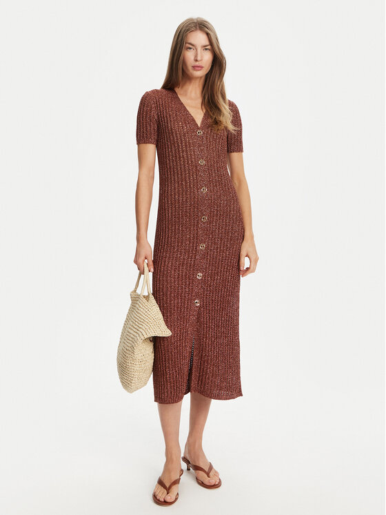 TWINSET TWINSET Strickkleid 251TT3190 Braun Slim Fit