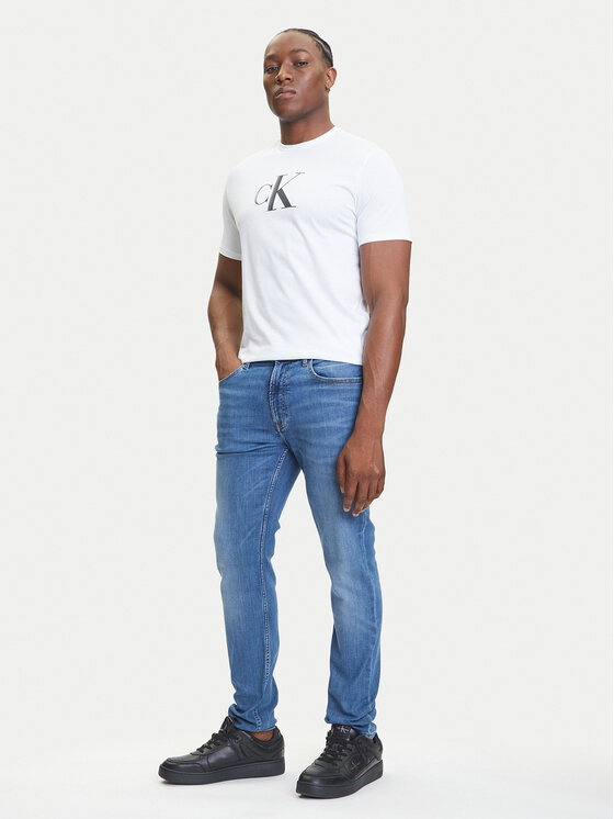 Calvin Klein Jeans Calvin Klein Jeans T-krekls Center Monogram LV04RC857G Balts Regular Fit