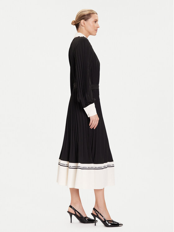 KARL LAGERFELD KARL LAGERFELD Φόρεμα πουκάμισο A4W13047 Μαύρο Regular Fit