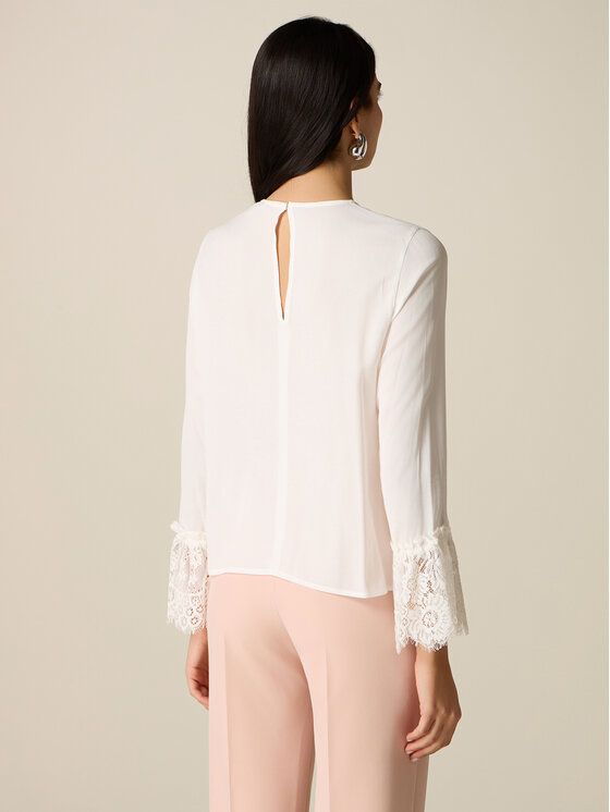 Oltre Oltre Bluzka 2512R003083N011 Biały Regular Fit