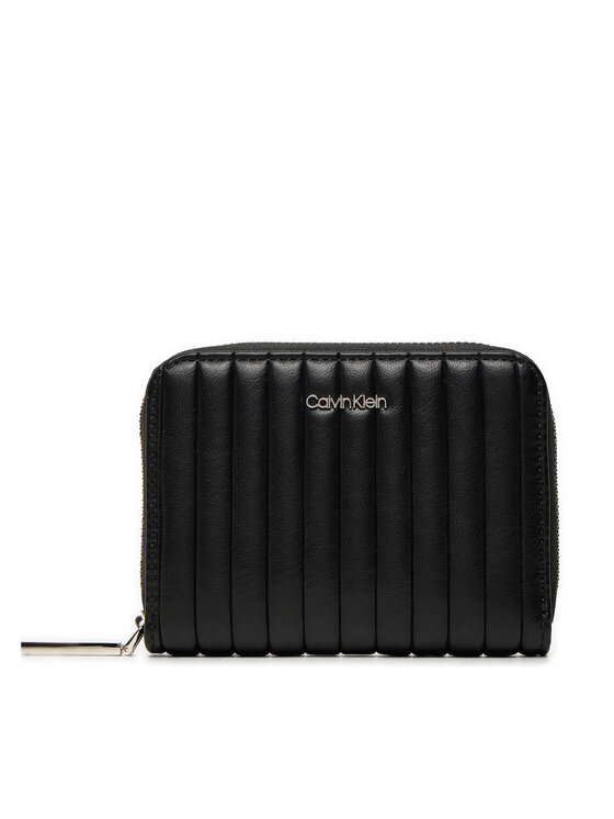Portofel Mic de Damă Calvin Klein Mini Line Quilt Md Zip Around K60K613064 Negru
