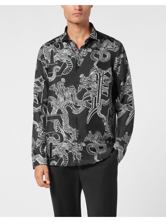 PHILIPP PLEIN PHILIPP PLEIN Košile 11469 Černá Fitted Fit