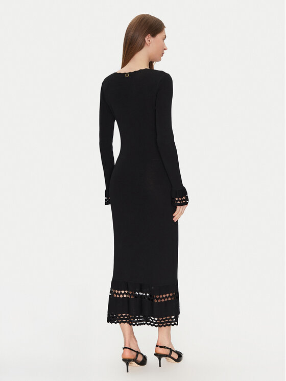 TWINSET TWINSET Rochie tricotată 251TP3050 Negru Slim Fit