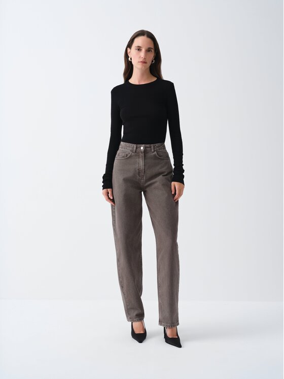 La Mania La Mania Bluzka NANCY Czarny Basic Fit