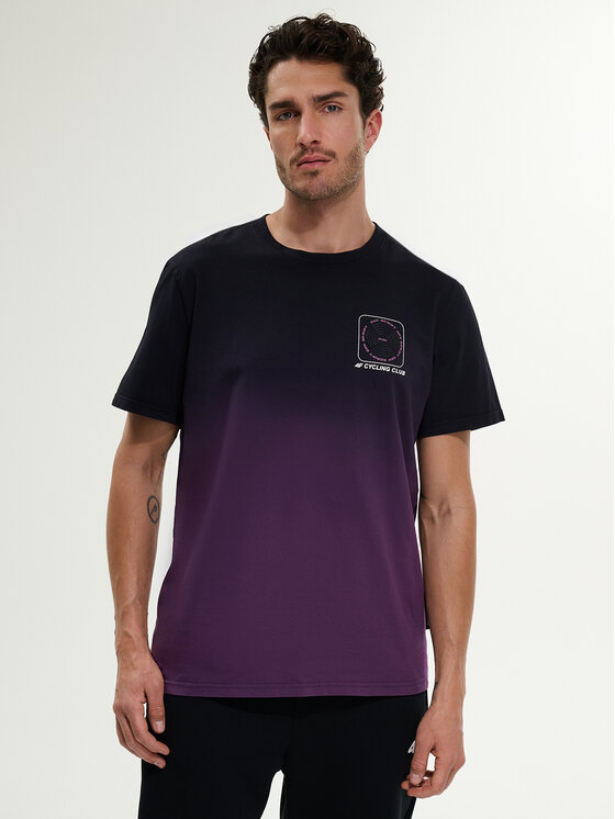 4F 4F T-Shirt WHEEL & WAVE Czarny Relaxed Fit