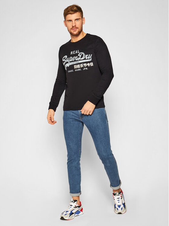 Superdry Superdry Manches longues Vl Infill Ls Top M6010178A Noir Regular Fit