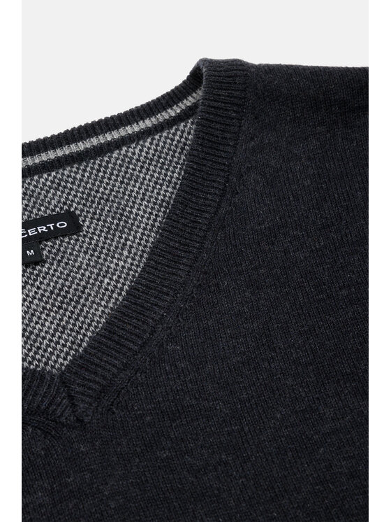 Lancerto Lancerto Sweter Harrison SW073123000003 Szary Regular Fit