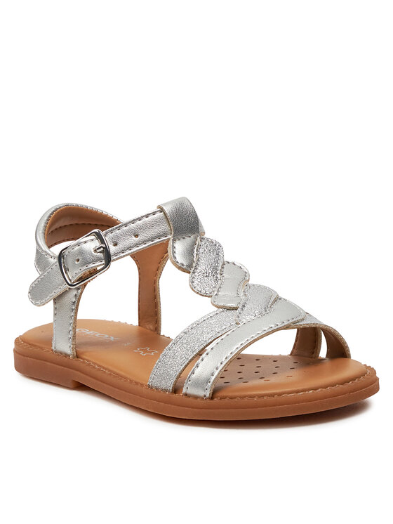 Geox Geox Sandály J Sandal Karly Girl J4535H 0NFQD C1007 M Stříbrná
