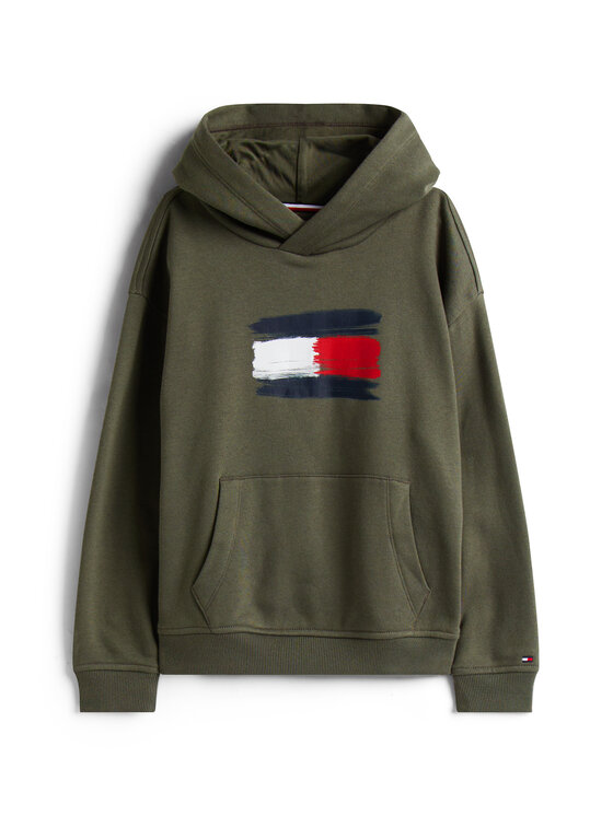 Tommy Hilfiger Tommy Hilfiger Bluză Flag KB0KB10112 Verde Regular Fit