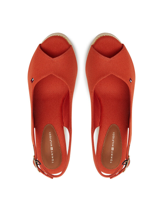 Tommy Hilfiger Tommy Hilfiger Espadrile Flag High Wedge Espad Slingback FW0FW08597 Narančasta