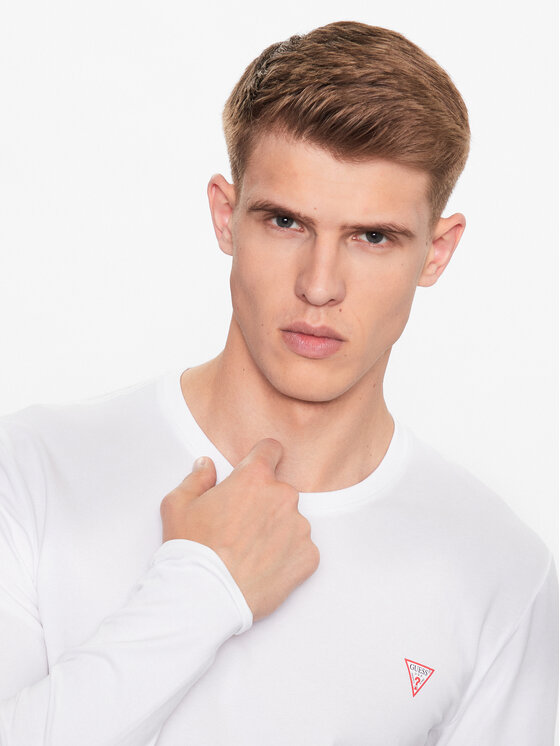 Guess Guess Majica dugih rukava M2YI28 J1314 Bijela Slim Fit