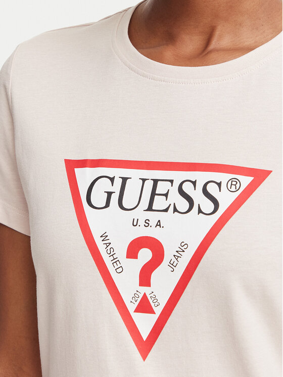 Guess Guess Marškinėliai W1YI1B I3Z14 Šviesiai rožinė Regular Fit