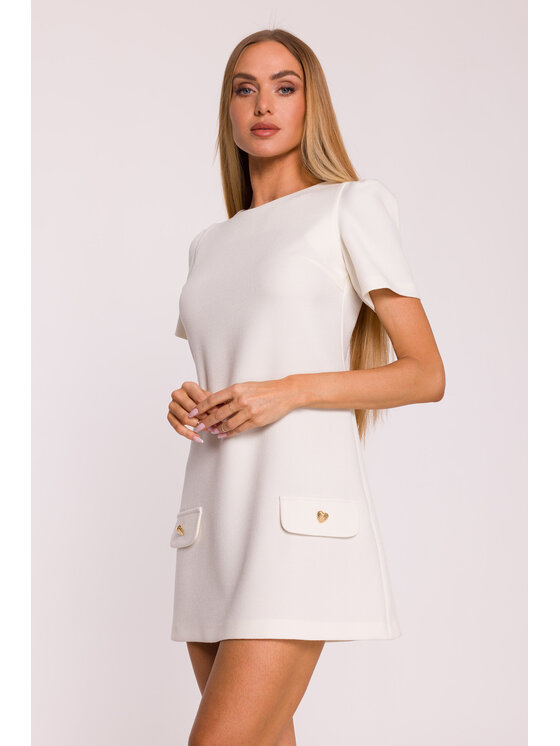 Made of Emotion Made of Emotion Sukienka letnia M855 Biały Premium Fit