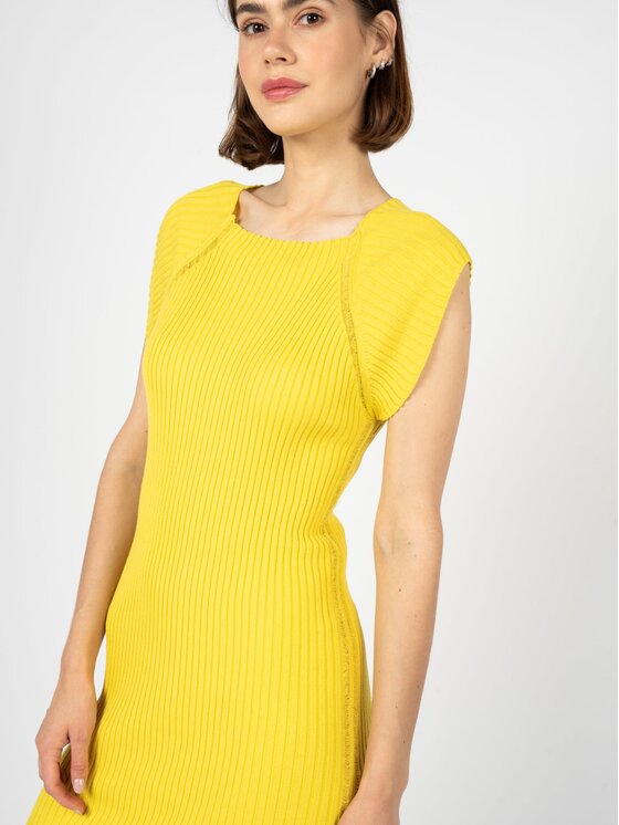 Silvian Heach Silvian Heach Každodenní šaty GPP23163VE Žlutá Slim Fit