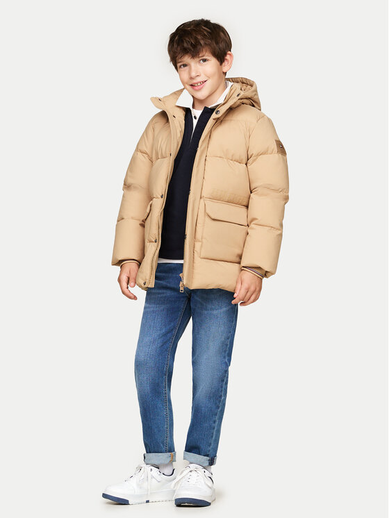 Tommy Hilfiger Tommy Hilfiger Μπουφάν πουπουλένιο KB0KB09401 Μπεζ Regular Fit