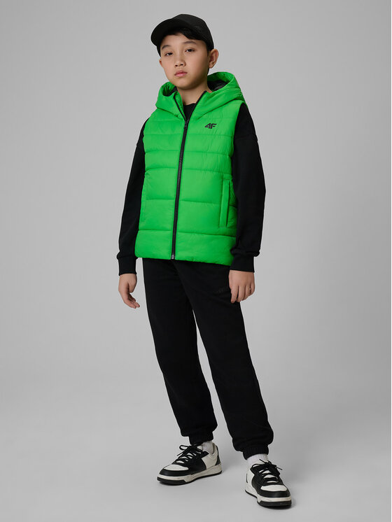 4F 4F Kamizelka OUTERWEAR Zielony Regular Fit