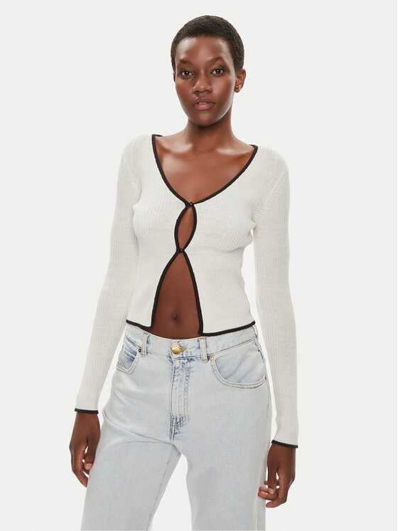 Brave Soul Brave Soul Kardigán LKC-273SASHAD Fehér Slim Fit