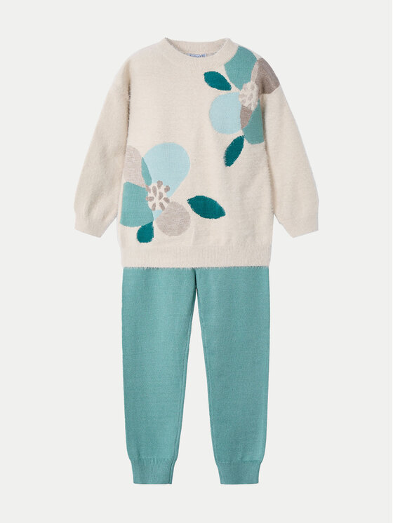 Mayoral Completo pullover e pantaloni di tessuto 4553 Verde Regular Fit, taglia : 6Y