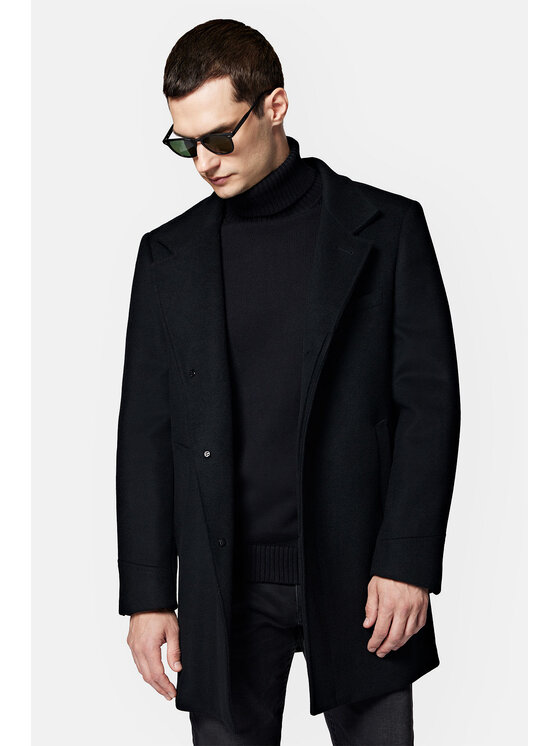 Lancerto Lancerto Płaszcz wełniany Regan PC073223000001 Czarny Regular Fit