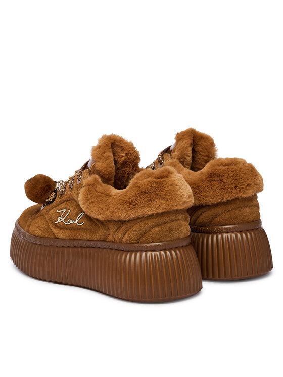 KARL LAGERFELD KARL LAGERFELD Sneakersy Kreeper Lo KL42312L Hnědá