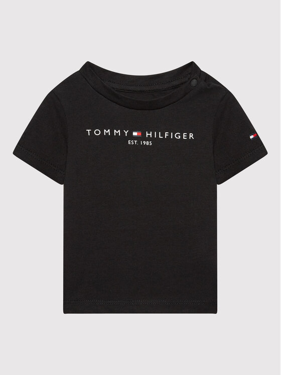 Tommy Hilfiger T-krekls Baby Essential KN0KN01487 Melns Regular Fit