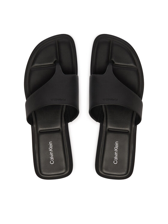 Calvin Klein Calvin Klein Šlepetės per pirštą Leather Toe Post Sandals HW0HW02866 Juoda