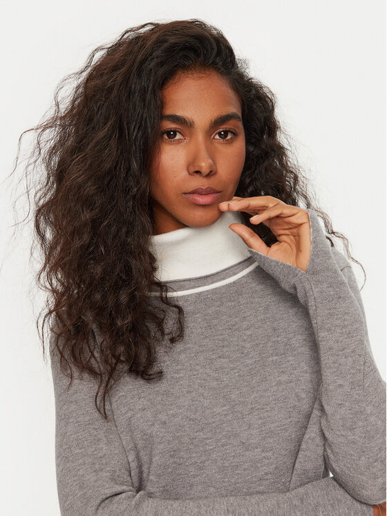 Deha Deha Rollkragenpullover D12814 Grau Regular Fit