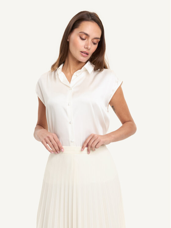 KMX Studio KMX Studio Bluzka 503430009 Écru Straight Fit