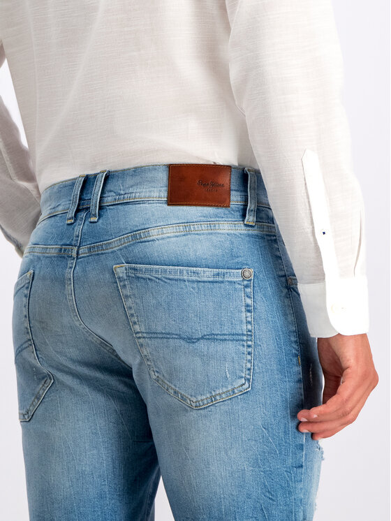 Pepe Jeans Szorty jeansowe Cane PM800543 Niebieski Regular Fit Modivo.pl