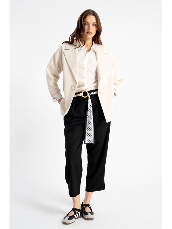CLICK CLICK Μπουφάν μεταβατικό 71-0099 Ανοιχτό μπεζ Loose Fit