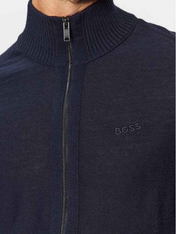BOSS Boss Sweter Avac_Fz 50501750 Granatowy Regular Fit