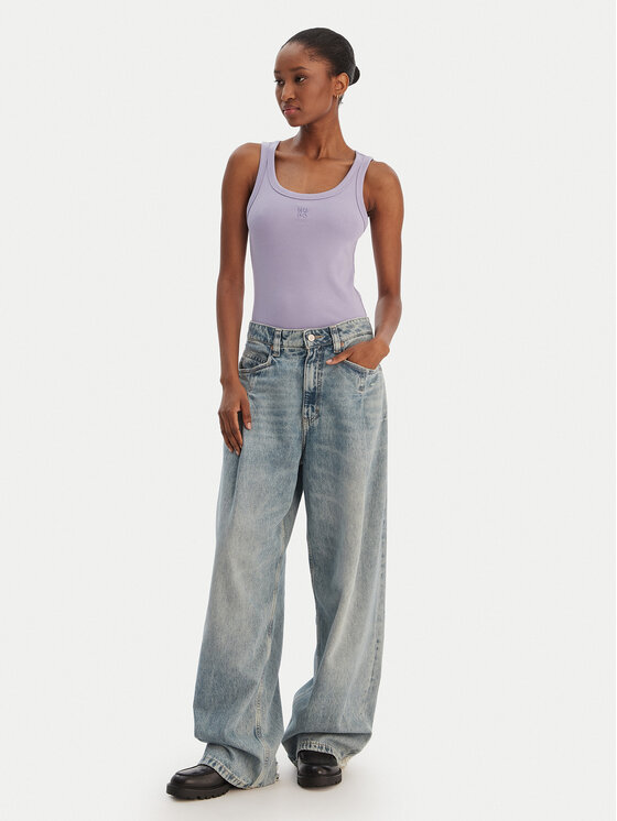 HUGO HUGO Top Datamia 50514489 Fioletowy Slim Fit