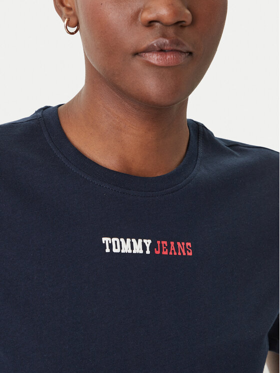 Tommy Jeans Tommy Jeans T-Shirt DW0DW22277 Tmavomodrá Regular Fit