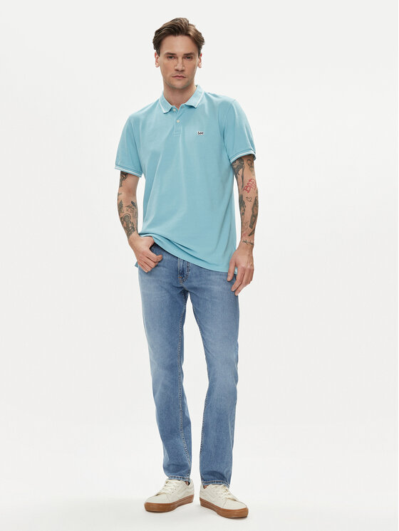 Lee Lee Polo 112349952 Niebieski Regular Fit