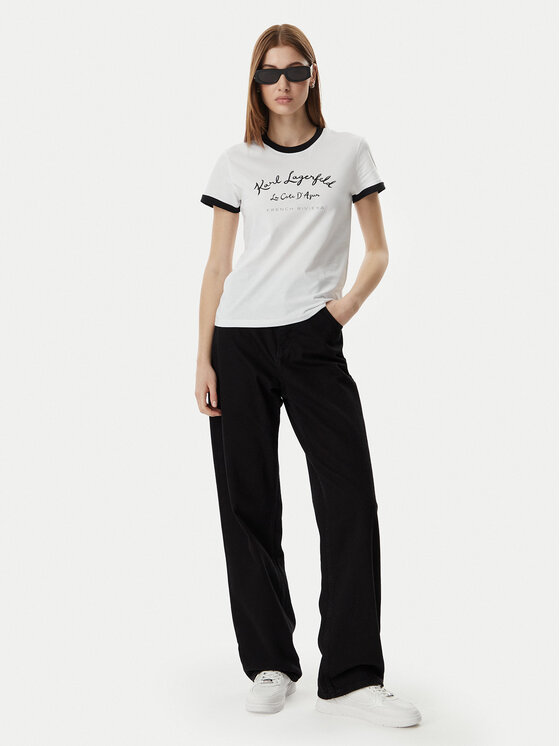 KARL LAGERFELD KARL LAGERFELD Тишърт B2W17021 Бял Slim Fit