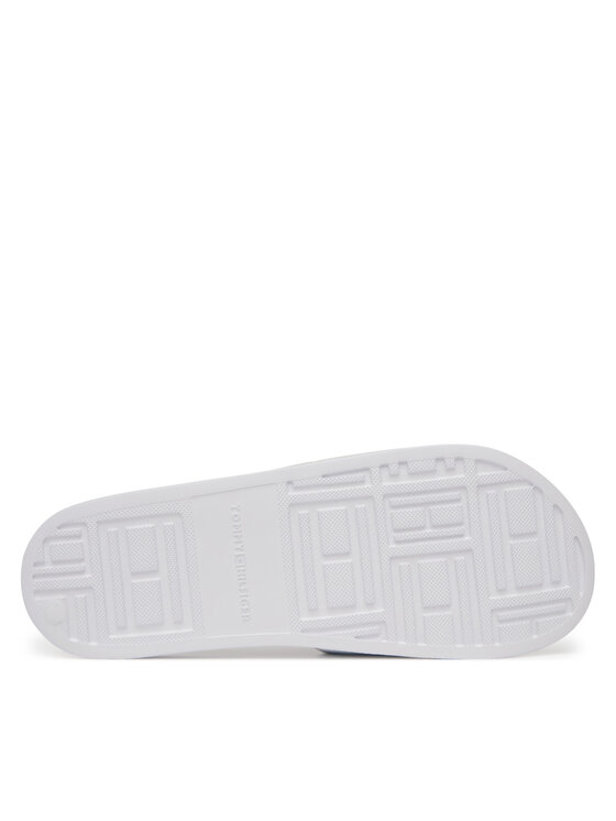Tommy Hilfiger Tommy Hilfiger Şlapi Hilfiger Print Tumble Pool Slide FM0FM05505 Alb