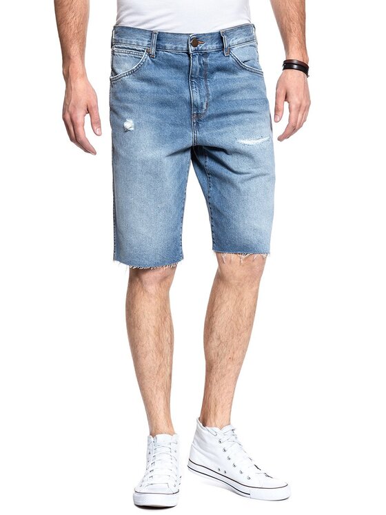 Wrangler Wrangler Szorty jeansowe DENIM SHORT Niebieski Regular Fit