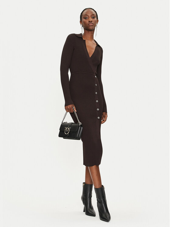PINKO PINKO Sukienka dzianinowa Viscosa Mix 104033 A239 Brązowy Slim Fit