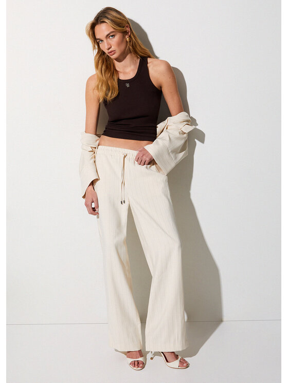 Liu Jo Liu Jo Pantaloni di tessuto CA6113T557AP9579 Crema Regular Fit