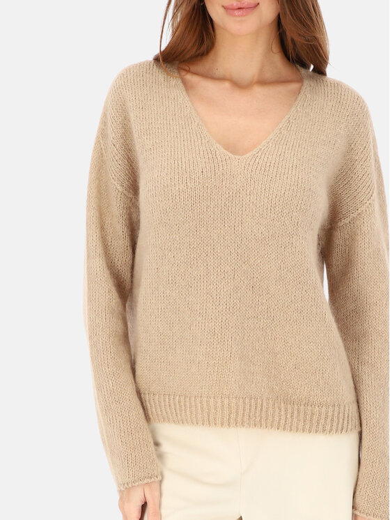 L’AF L’AF Sweter Nelli Beżowy Regular Fit