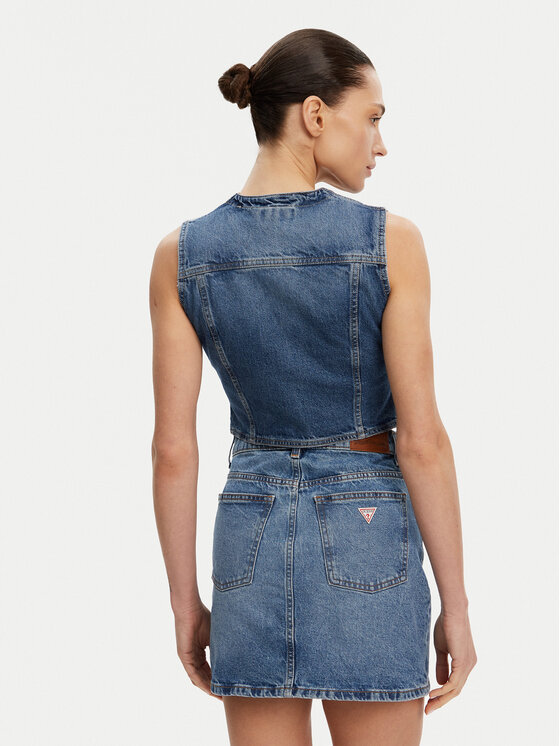 Guess Jeans Guess Jeans Kamizelka W5GN74 D5M46 Granatowy Regular Fit