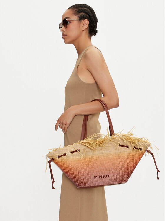 PINKO Pinko Дамска чанта Pagoda Extra Shopper . PE 24 PLTT 102911 A1R6 Бежов