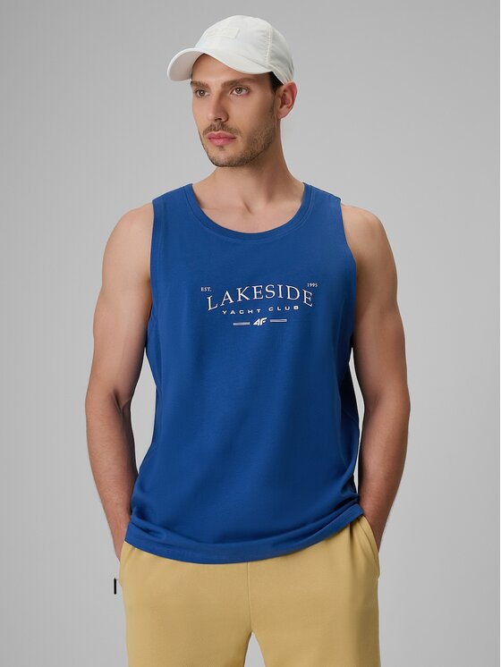 4F 4F Tank top 4FRSS26TSLEM331-033S Niebieski Regular Fit