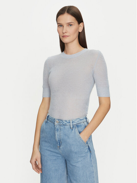 BOSS BOSS Svetr 50530718 Světle modrá Slim Fit
