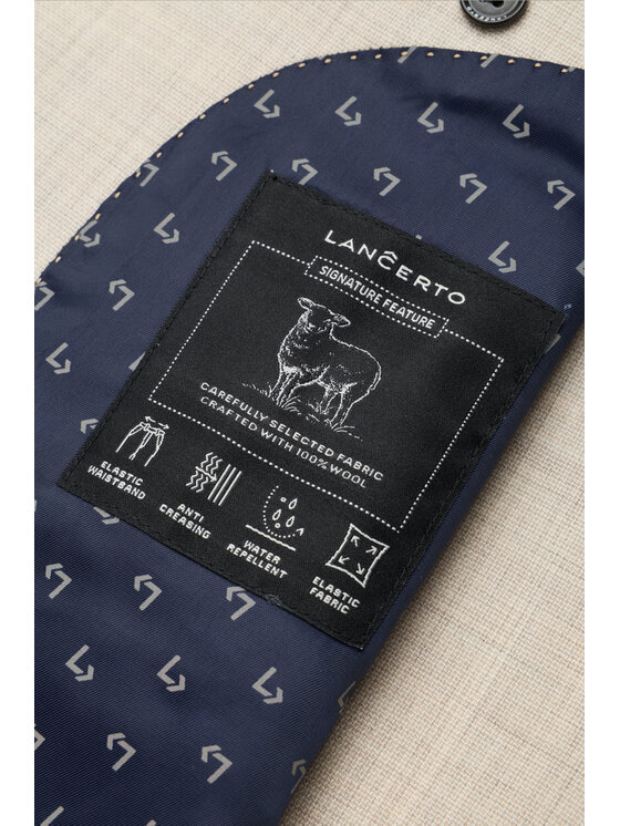 Lancerto Lancerto Garnitur Sabadell GA073126000008 Beżowy Slim Fit
