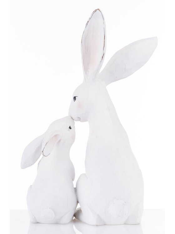 MIAhome MIAhome Figurka 2 przytulone ZAJĄCZKI-2 Biały